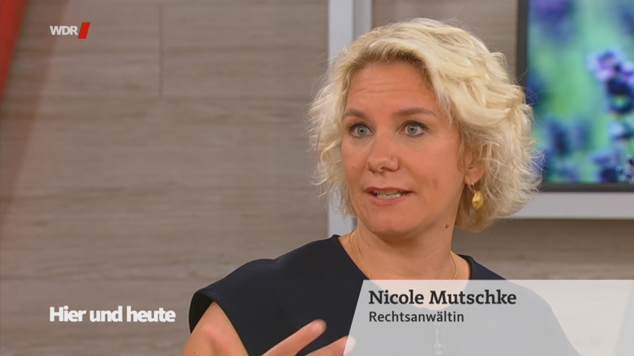 Nicole Mutschke Kanzlei Experte Anwalt TV wdr hier und heute