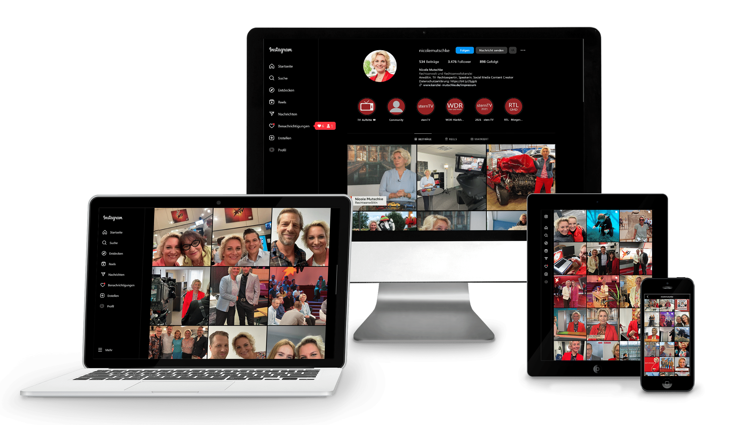 Kanzlei Mutschke Rechtsanwältin und TV-Rechtsexpertin Nicole Mutschke bei Instagram