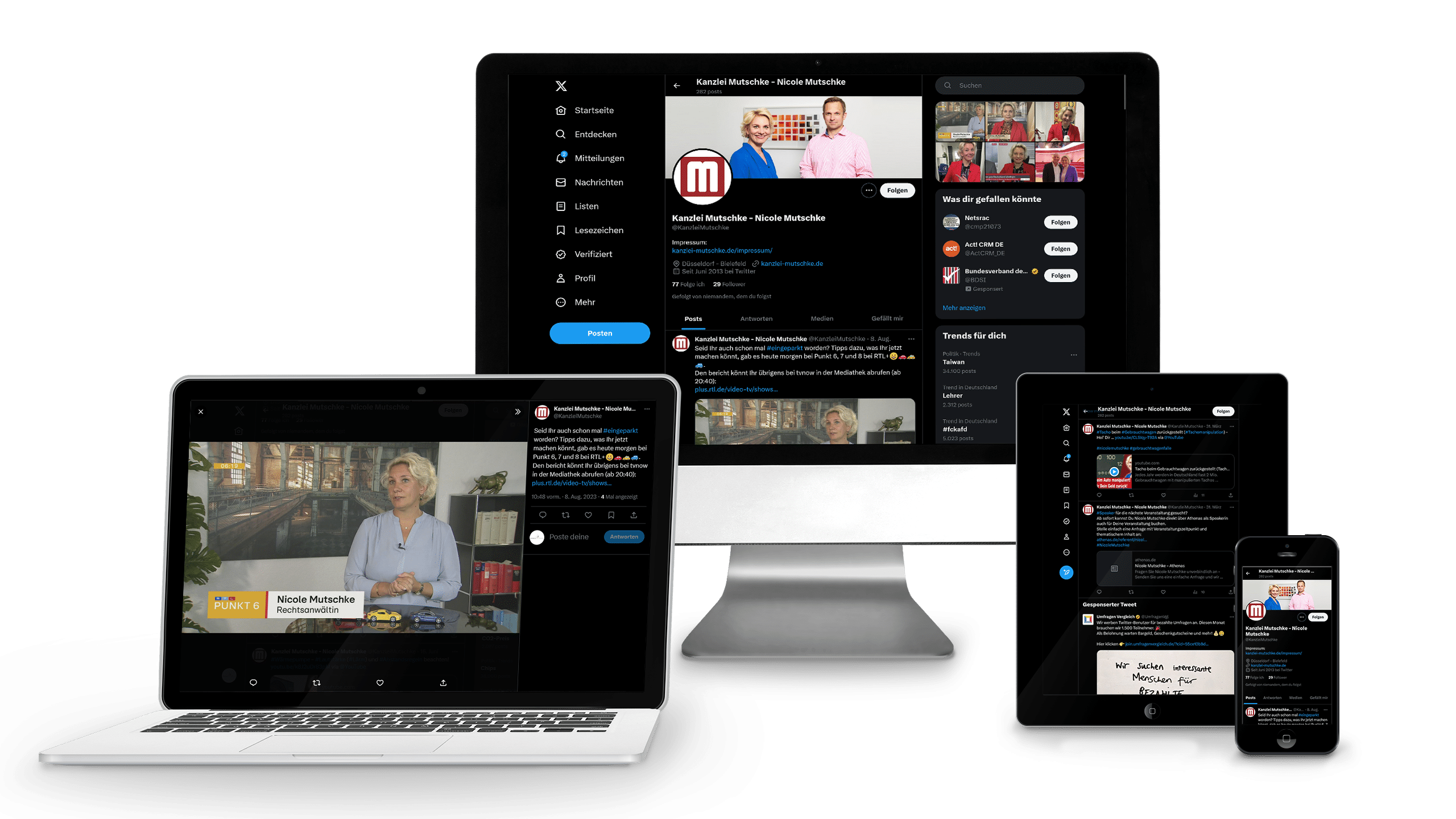 Kanzlei Mutschke Rechtsanwältin und TV-Rechtsexpertin Nicole Mutschke bei Twitter