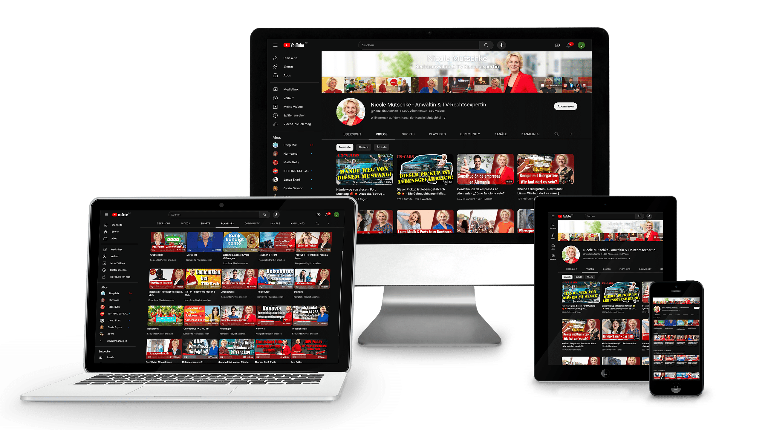 Kanzlei Mutschke Rechtsanwältin und TV-Rechtsexpertin Nicole Mutschke bei YouTube