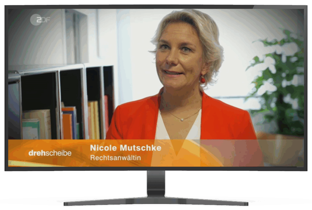 TV-Rechtsanwältin Nicole Mutschke in der Sendung drehscheibe im ZDF
