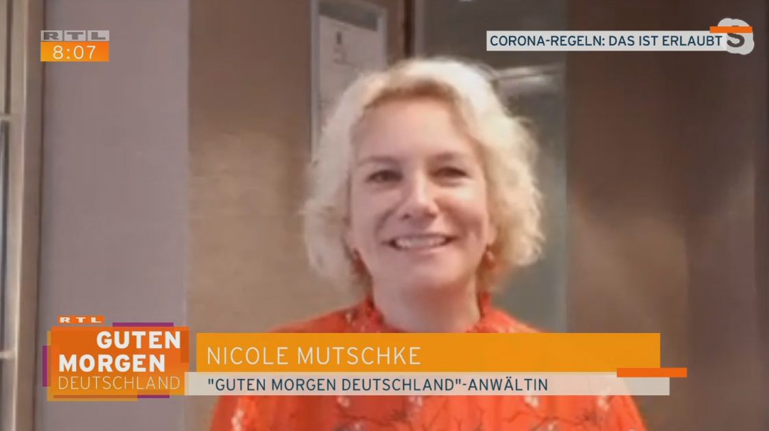 Nicole Mutschke Kanzlei Experte Anwalt TV corona gmd rtl