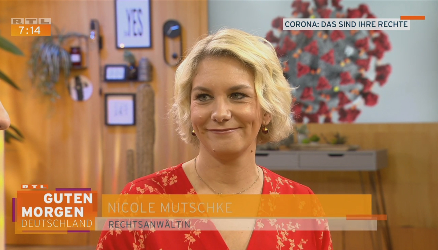 Nicole Mutschke Kanzlei Experte Anwalt TV corona gmd rtl